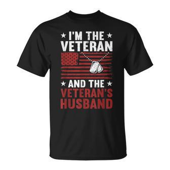 I'm Veteran And The Veteran's Husband American Veteran Dad T-Shirt - Monsterry UK