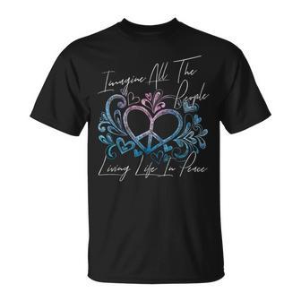 Imagine Hippie People Living Life In Peace And Love Tシャツ - Kawaiitshirt