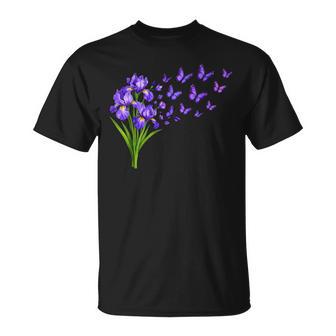 Iris Butterfly Flower Gardening Floral T-Shirt - Thegiftio UK