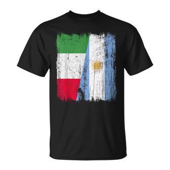 Italia Argentina Media Bandera Italiana Raíces Argentinas Camiseta unisex - Regaloses