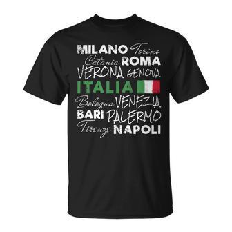 Italia Ciudad Retro Recuerdoacacionesintage Bandera Camiseta unisex - Regaloses