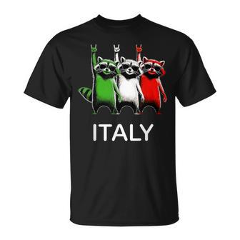 Italien-Flagge Lustig Waschbär Herren Damen Kinder Lustig Italienisch T-Shirt - Seseable