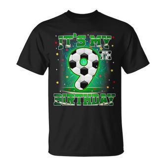 Its My 9Th Birthday Boys Soccer 9 Years Old Party Matching T-Shirt - Thegiftio
