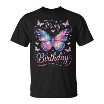 Its My Birthday Butterfly Graphic For Party Guests T-Shirt - Thegiftio UK