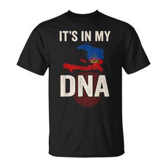 Its In My Dna Haiti Haitian Flag Fingerprint T-Shirt - Thegiftio UK