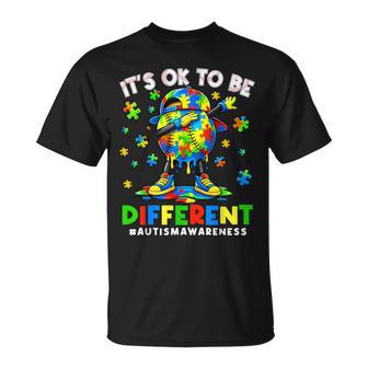 It's Ok To Be Different Baseball Dabbing Autism Awareness T-Shirt - Thegiftio UK