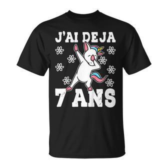 J'ai Deja 7 Ans Licorne 7Eme Anniversaire Enfant Cadeau T-Shirt - Cadeauxyz