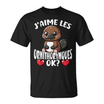 J’Aime Les Ornithorynques Ok Ornithorynque Mignon T-Shirt - Cadeauxyz