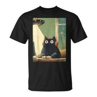 Japanischechwarze Gamer Catideospiele Abduktion Ufopace T-Shirt - Geschenkecke