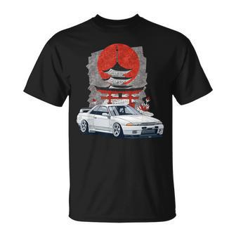 Jdm スカイライン 32 カーチューニング 日本 神社 ドリフト Tシャツ - Kawaiitshirt