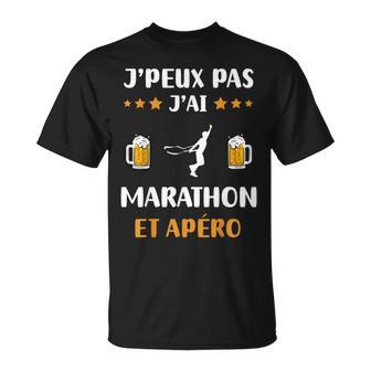 Je Peux Pas J'ai Marathon Et Apéro Humour Marathon T-Shirt - Cadeauxyz