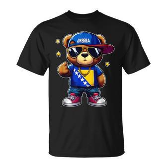 Jebiga Cute Teddy Bear Bosnian Flag Bih Bosna T-Shirt - Thegiftio UK