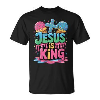 Jesus Is King Ice Cream Drip Christian Kids Religious Youth T-Shirt - Thegiftio
