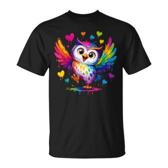 Jolie Chouette Éclaboussures De Peinture Pour Enfants Et Adolescents T-Shirt - Cadeauxyz