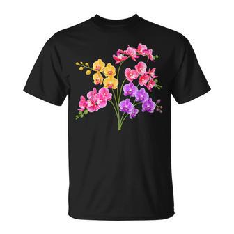 Jolie Orchidée Phalaenopsis Rose Jauneiolet 2 Formes Mania T-Shirt - Cadeauxyz