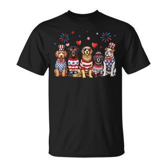 July 4Th Dog Fourth Of July Cute Dog Patriotic Usa T-Shirt - Monsterry