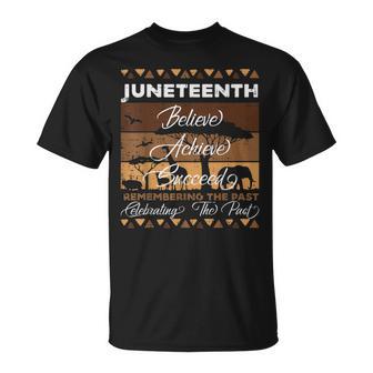 Junenth Believe Achieve Black African June 19Th Women T-Shirt - Thegiftio UK