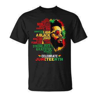Junenth Father's Day Black Dad Happy Holiday Celebration T-Shirt | Seseable UK