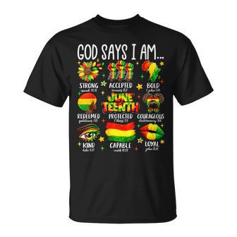 Junenth God Says I Am Black Freedom 1865 Christian Women T-Shirt - Monsterry