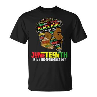 Junenth Is My Independence Day Black King Fathers Day Men T-Shirt - Thegiftio UK