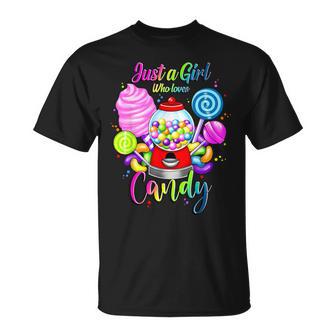 Just A Girl Who Loves Candy、レインボースイーツテスターギフト Tシャツ - Kawaiitshirt