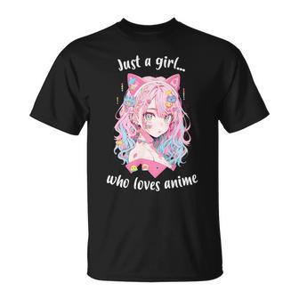 Just A Girl Who Loves アニメ カワイイ漫画 日本語 長袖tシャツ Tシャツ - Kawaiitshirt
