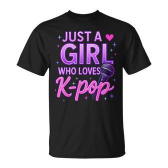 Just A Girl Who Loves K-Pop Korean Listening Kpop Lovers T-Shirt - Thegiftio UK