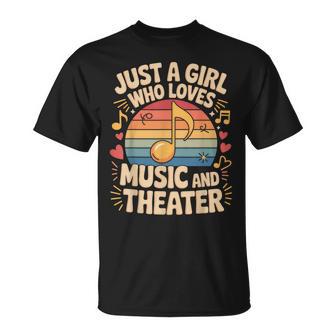 Just A Girl Who Loves Music And Theater Drama Lovers Girls T-Shirt - Thegiftio UK