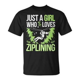 Just A Girl Who Loves Ziplining Zipline Crew Girls Women T-Shirt - Thegiftio UK