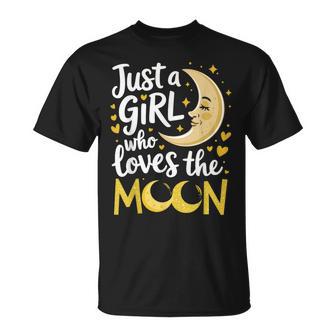 Just A Kid Who Loves The Moon Cute Moon Lover Lunar Girls T-Shirt - Thegiftio UK
