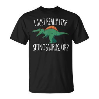 I Just Really Like スピノサウルス Ok 恐竜 キッズ スピノサウルス Tシャツ - Kawaiitshirt