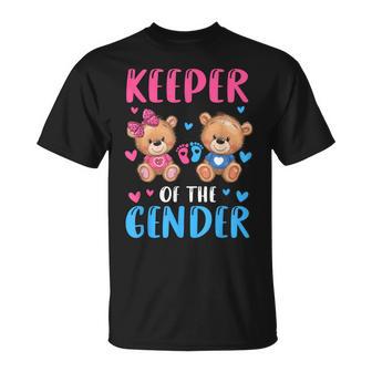 Keeper Of The Gender Reveal Baby Bear Pink Or Blue T-Shirt - Thegiftio UK