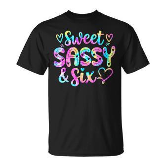 Kids 6Th Birthday Girl Sweet Sassy And Six 6 Year Old Girls T-Shirt - Thegiftio UK