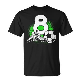 Kids 8 Years Old Boy 8Th Birthday Bday Soccer T-Shirt - Thegiftio