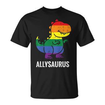 Kids Gay Rainbow Dino Allysaurus Lgbt Pride Ally Toddler Boy Kids T-Shirt - Thegiftio UK