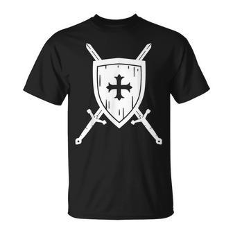 Knight Costume Shield Cross Sword Carnival T-Shirt - Thegiftio