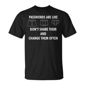 La Contraseñaon Como Breve Ciberseguridad Informática Geek Camiseta unisex - Regaloses