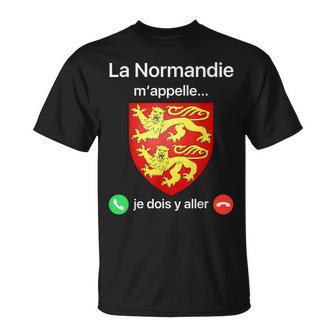 La Normandie M'appelle Je Dois Y Aller Humour Blason Normand T-Shirt - Cadeauxyz