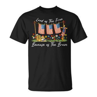 Land Of The Free Because Of The Brave Memorial Day Veteran T-Shirt | Mazezy