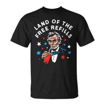 Land Of The Free Refills Vintage Lincoln Retro T-Shirt - Thegiftio UK