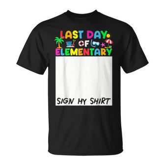Last Day Of Elementary Sign My Student Kids Boys T-Shirt - Monsterry