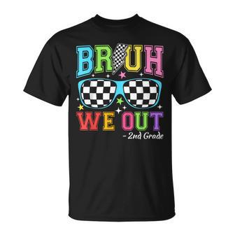 Last Day Of School Sunglasses Bruh We Out Second Grade Kids T-Shirt - Monsterry