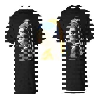 Le Chat Avec Une Boucle D'oreille En Perle Drôle Manche Longue T-Shirt - Cadeauxyz