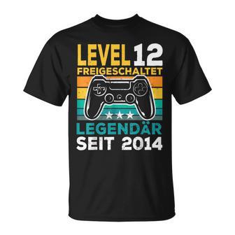Level 12 Geburtstag Junge Gamer Mann Deko Jahrgang 2014 T-Shirt - Seseable