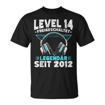 Level 14 Geburtstag Junge Gamer Mann Deko Jahrgang 2012 T-Shirt - Seseable