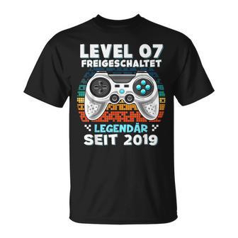 Level 7 Jahre Geburtstags Junge Gamer 2019 Geburtstag T-Shirt - Seseable