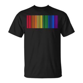Lgbtq Bandera De Arco Iris Gay Orgullo Mes Regalo Código De Barras Lgbt Camiseta unisex - Regaloses