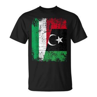 Libia Italia Bandiera Amicizia Italiana Libica Maglietta - Novitaregali