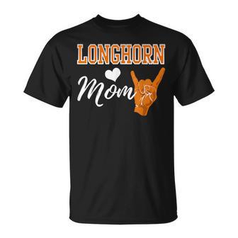 Longhorn Mom Heart Souvenir For Women T-Shirt | Mazezy