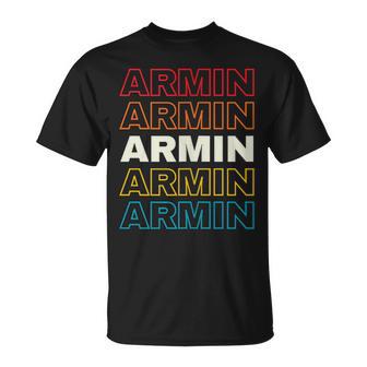 I Love Armin Personalizado Retrounset Primer Nombre In Mangas Camiseta unisex - Regaloses